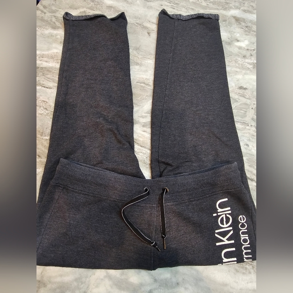 Calvin Klein Performance Fleece Joggers Women’s XL Dark Gray Logo Sweatpant